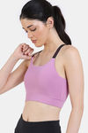 Zelocity Medium Impact Moisture Wicking Sports Bra with Removable Padding - Lavender Herb — thumbnail 3